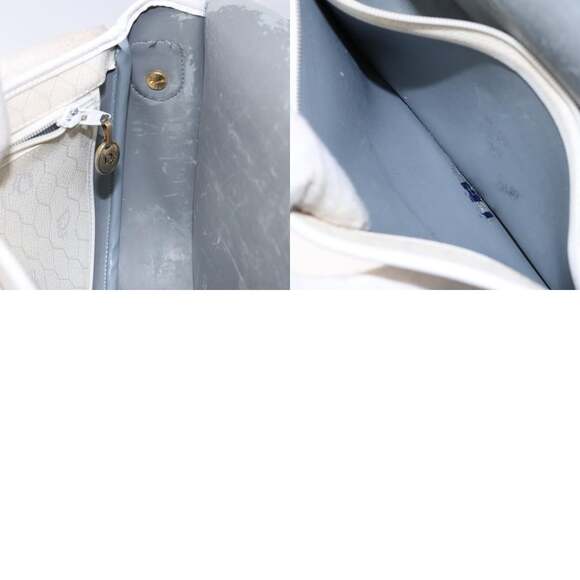 DIOR Honeycomb Canvas Shoulder Bag Pvc White Gold - Picture 13 of 13